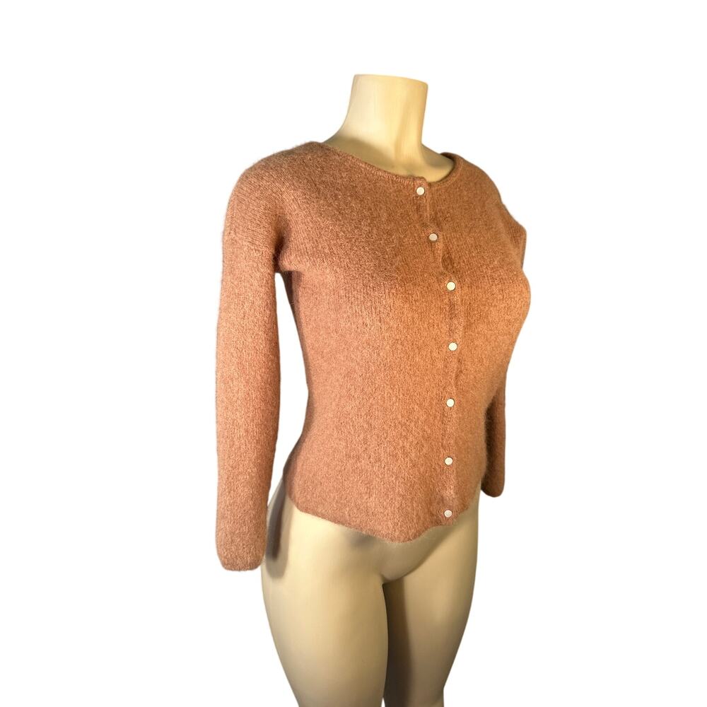 Women XS La Maille Sezane Brown Gaspard Cardigan Button Sweater Mohair Alpaca